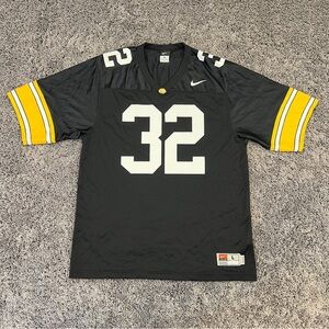 Nike Team Iowa Hawkeyes Football Jersey #32 Size Large Authentic Black Gold NCAA